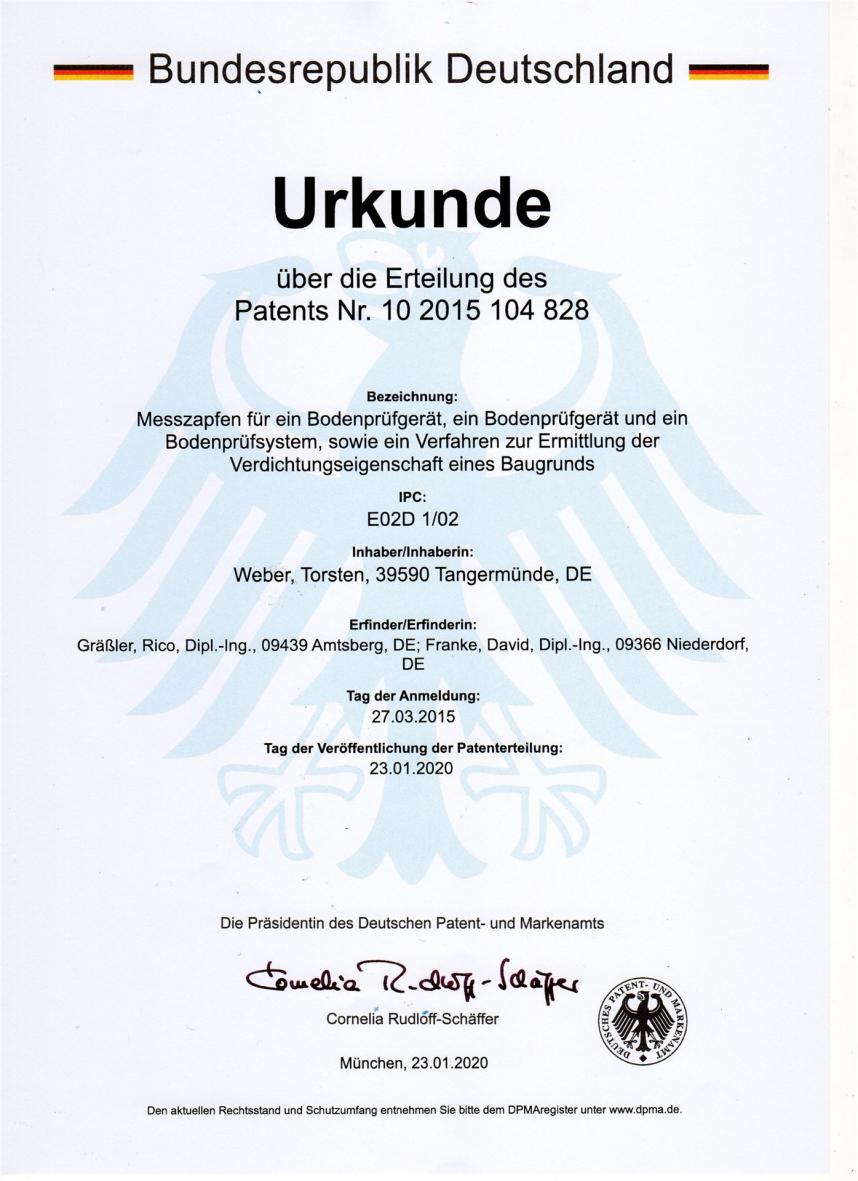 Deutsches Patent 10 2015 104 828
